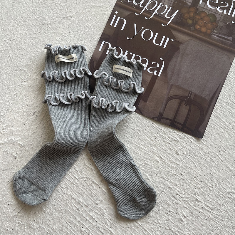 Dječje čarape srednje visine, 65% pamuk, srednja debljina, jednobojne