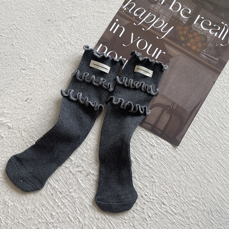 Dječje čarape srednje visine, 65% pamuk, srednja debljina, jednobojne