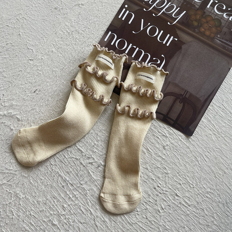 Dječje čarape srednje visine, 65% pamuk, srednja debljina, jednobojne