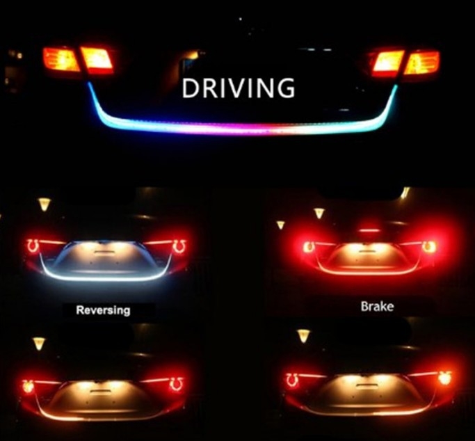 Hátulsó LED fénycsík autóhoz, 12V, 0,2A, SMD 5050, élettartam 500000 óra