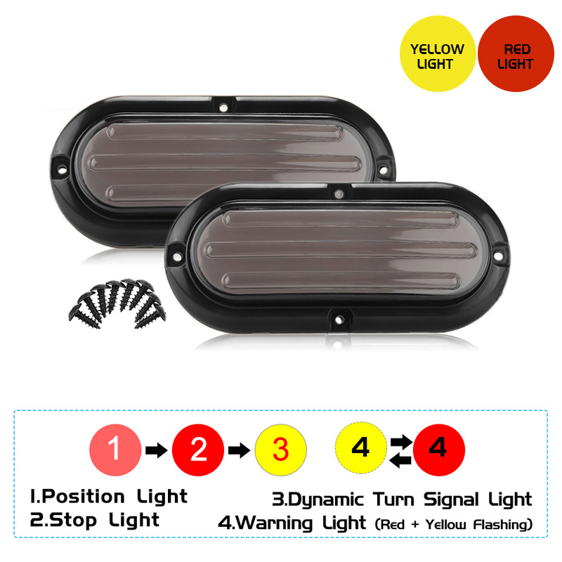 LED hátsó lámpa teherautókhoz és utánfutókhoz, modell YLF-T010, LED-enként 0,5 W, DC10-30V, 500 lm, 50 000 óra élettartam