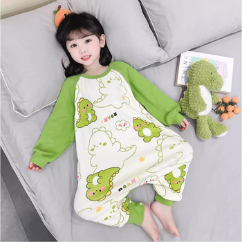 Lányos dinoszauruszos egyrészes pizsama corduroy anyagból nyúl szőrmével (81–90%), hosszú ujjú, újszülötteknek, tavasz–ősz, rajzfilmszerű stílus