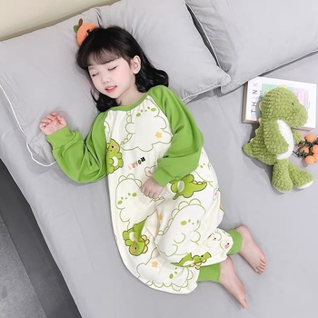 Lányos dinoszauruszos egyrészes pizsama corduroy anyagból nyúl szőrmével (81–90%), hosszú ujjú, újszülötteknek, tavasz–ősz, rajzfilmszerű stílus