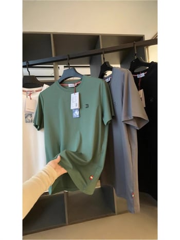 Férfi rövid ujjú T‑shirt kerek nyakkal, 3D betűs hímzés, pamut 96%+, 300 g/m²