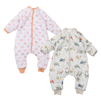 Spavaća vreća za bebe i djecu s podijeljenim nogama, debelo punjenje poliesterom, periva, karikatura uzorak, za jesen i zimu, duljina 80 cm