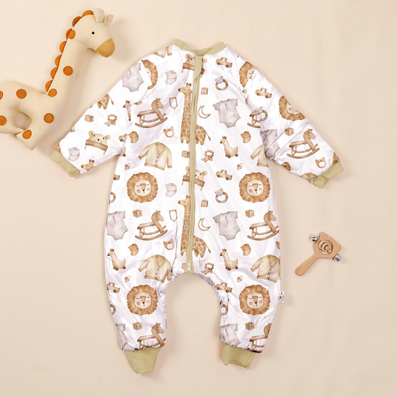 Spavaća vreća za bebe i djecu s podijeljenim nogama, debelo punjenje poliesterom, periva, karikatura uzorak, za jesen i zimu, duljina 80 cm