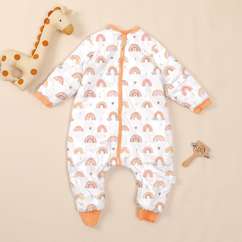 Spavaća vreća za bebe i djecu s podijeljenim nogama, debelo punjenje poliesterom, periva, karikatura uzorak, za jesen i zimu, duljina 80 cm