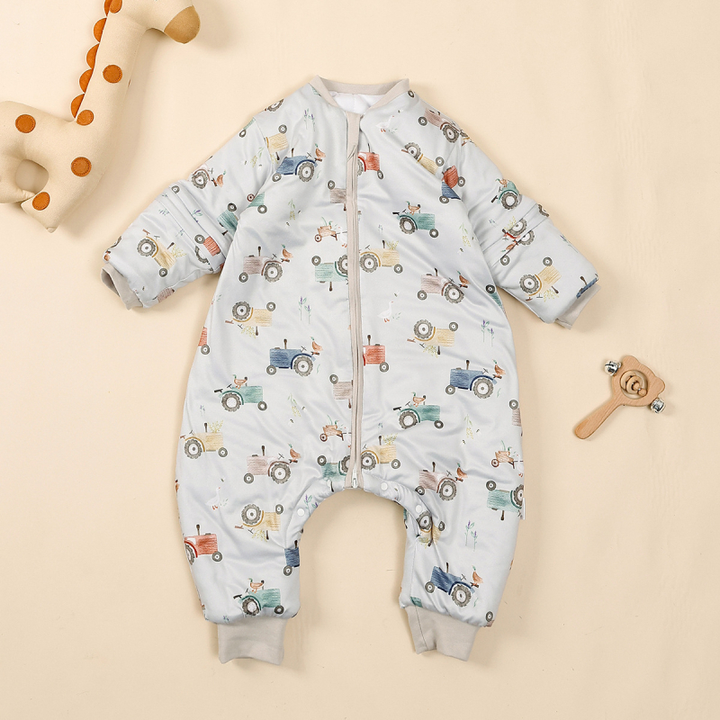 Spavaća vreća za bebe i djecu s podijeljenim nogama, debelo punjenje poliesterom, periva, karikatura uzorak, za jesen i zimu, duljina 80 cm