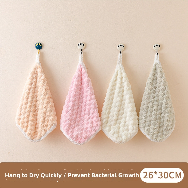 Πετσέτα κοραλλοφλίς με τετράγωνο μοτίβο συννεφιάς, ριβέν άκρη, απορροφητική για πρόσωπο και μωρό, 40 g, σειρά Princess