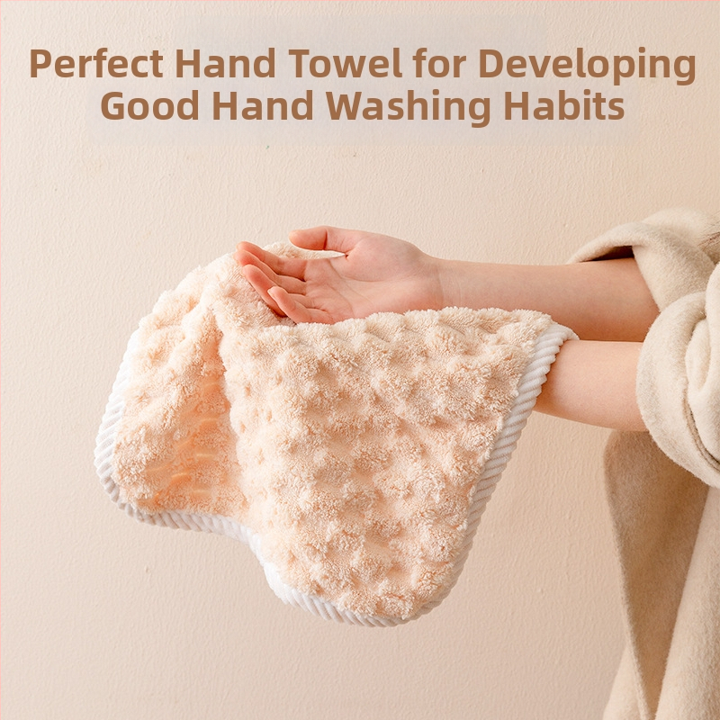 Πετσέτα κοραλλοφλίς με τετράγωνο μοτίβο συννεφιάς, ριβέν άκρη, απορροφητική για πρόσωπο και μωρό, 40 g, σειρά Princess