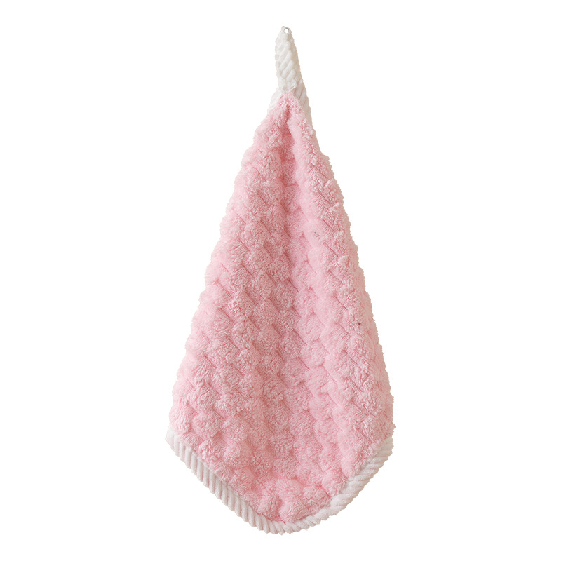 Πετσέτα κοραλλοφλίς με τετράγωνο μοτίβο συννεφιάς, ριβέν άκρη, απορροφητική για πρόσωπο και μωρό, 40 g, σειρά Princess