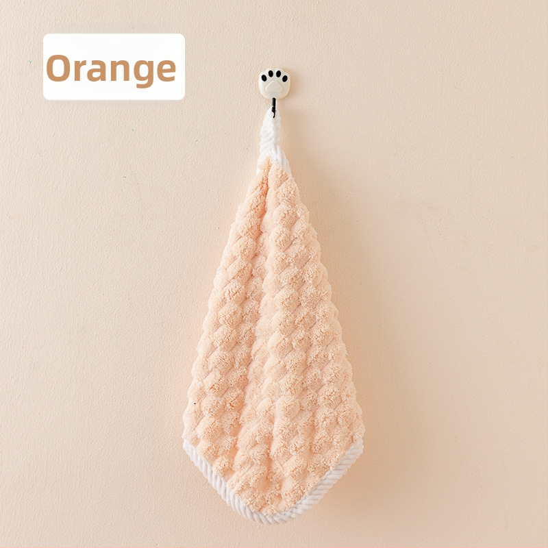 Πετσέτα κοραλλοφλίς με τετράγωνο μοτίβο συννεφιάς, ριβέν άκρη, απορροφητική για πρόσωπο και μωρό, 40 g, σειρά Princess