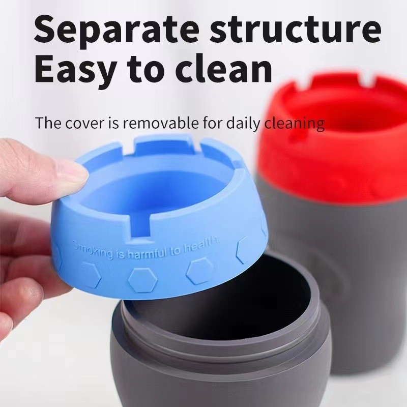 Τασάκι από σιλικόνη με καπάκι για αυτοκίνητο και οικιακή χρήση (Μοντέλο 622452; Βάρος: 228 g; Υλικό: Σιλικόνη)