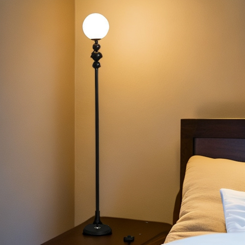 LED-es állólámpa, vasból készült test, rotációs öntvény árnyékoló, 220V, modern dizájn minimális