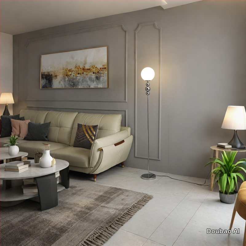 LED-es állólámpa, vasból készült test, rotációs öntvény árnyékoló, 220V, modern dizájn minimális