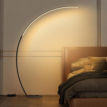 Görbült álló lámpa LED-es testtel, ABS árnyékoló, megvilágítási terület 10–15㎡, CRI ≥95 a nappaliba és hálószobába