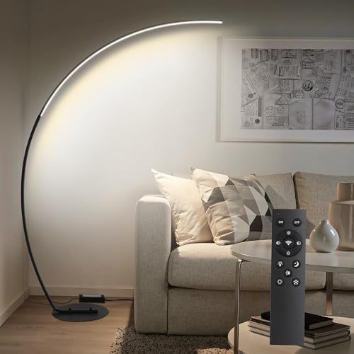 Görbült álló lámpa LED-es testtel, ABS árnyékoló, megvilágítási terület 10–15㎡, CRI ≥95 a nappaliba és hálószobába