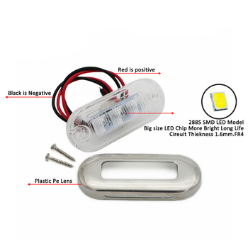 3-LED svjetla za jahtu i brod, nehrđajući čelik + PC, 12V, model 056, za jahtu i kamion