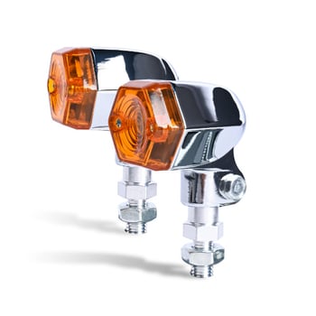 LED pokazivači smjera za univerzalne motocikle, retro stil, cinkova legura — 12V