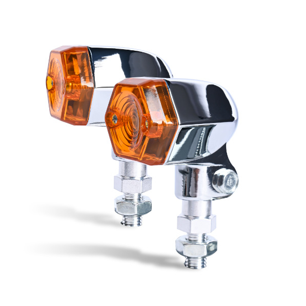 LED pokazivači smjera za univerzalne motocikle, retro stil, cinkova legura — 12V