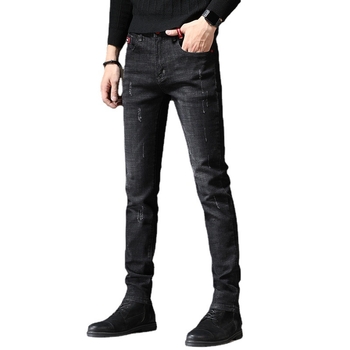 Muške traperice ravnog kroja, uski kroj, pamuk-elastan denim, fleece unutarnja podstava, za jesen
