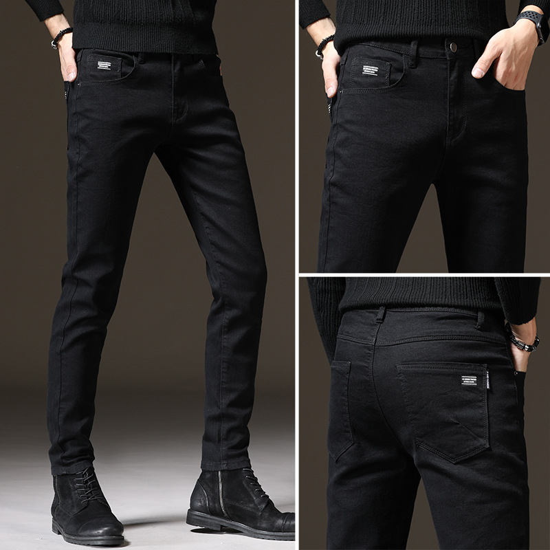 Muške traperice ravnog kroja, uski kroj, pamuk-elastan denim, fleece unutarnja podstava, za jesen