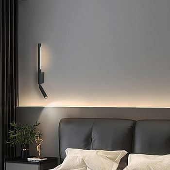 Zidna LED svjetiljka, nordijski stil, PVC sjenilo, aluminijsko tijelo, kružni prekidač