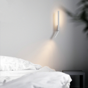 Zidna LED svjetiljka, nordijski stil, PVC sjenilo, aluminijsko tijelo, kružni prekidač
