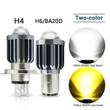 LED svjetlo za motocikl s lećom, model H4/H6, 30W, 1000 lm, 12–80V, IP67 zaštita.