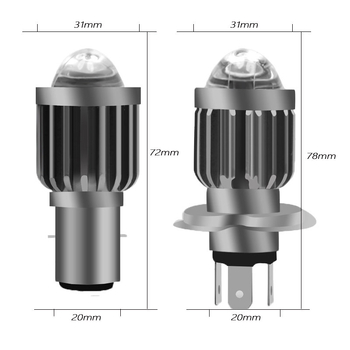 LED svjetlo za motocikl s lećom, model H4/H6, 30W, 1000 lm, 12–80V, IP67 zaštita.