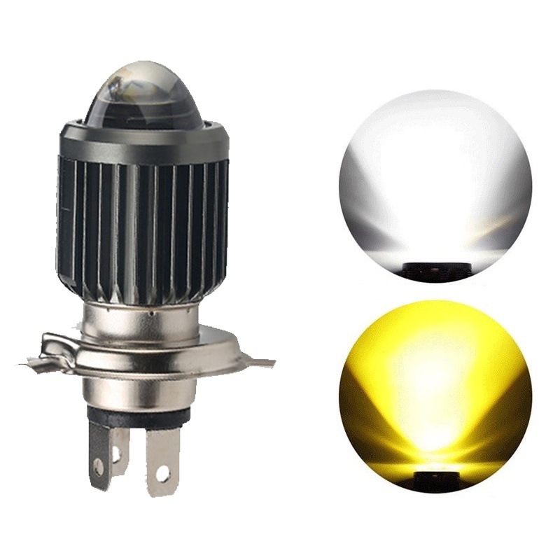 LED svjetlo za motocikl s lećom, model H4/H6, 30W, 1000 lm, 12–80V, IP67 zaštita.