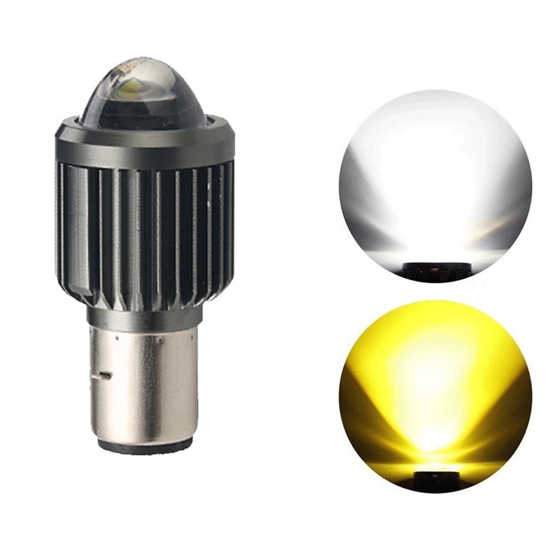 LED svjetlo za motocikl s lećom, model H4/H6, 30W, 1000 lm, 12–80V, IP67 zaštita.
