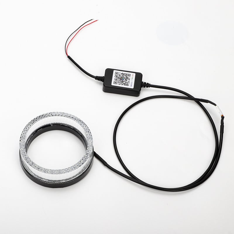 5D Angel Eye LED fényszóró lencse dekoratív fedél — Appvezérlés, 12V, 5W, univerzális kompatibilitás