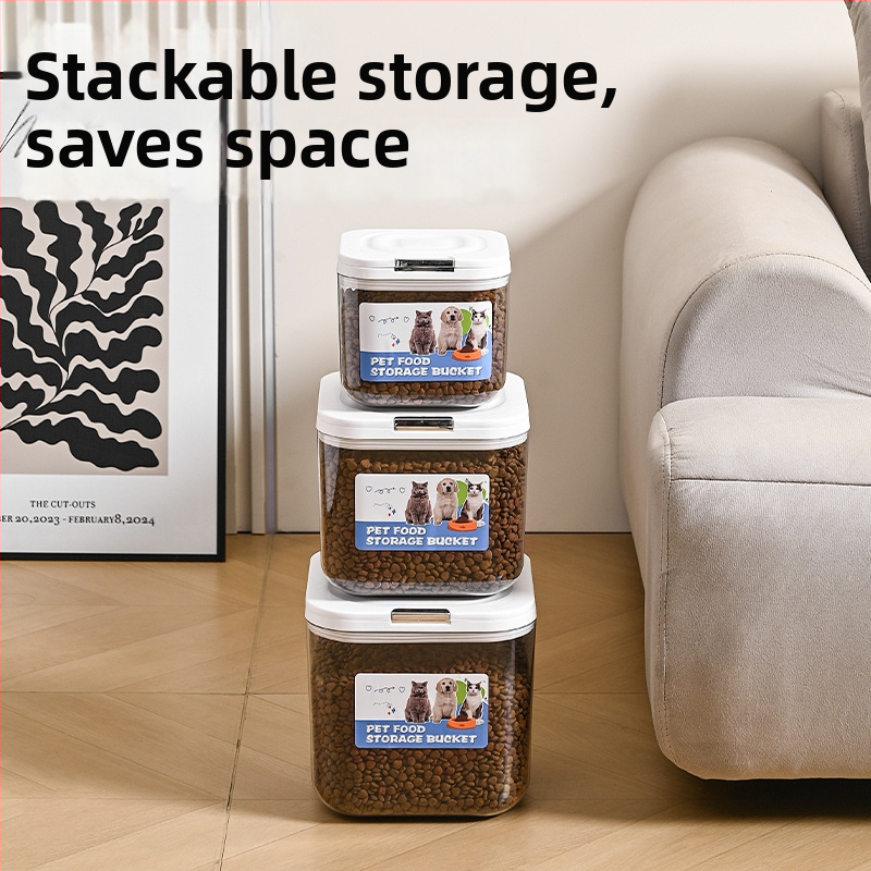 Morino PET kontajner na skladovanie krmiva pre mačky a psy – odolný voči vlhkosti, uzatvárateľný, PET materiál