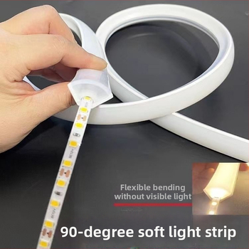 Flexibilný silikónový LED pás s trojuholníkovým fan-tvarom, monochromatický, 24V, Sanan Optoelectronics 2835, 120–480 LED