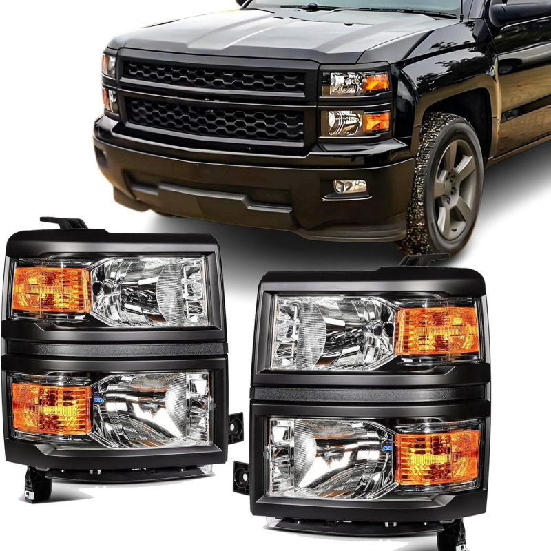 Prednje svjetlo za 2014-2015 Chevrolet Silverado 1500 (halogeno, 55W, 12V, ABS kućište, IP68)
