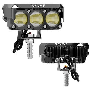 LED motociklističko prednje svjetlo s tri leće, aluminijsko kućište, IP68, DC 12-85V