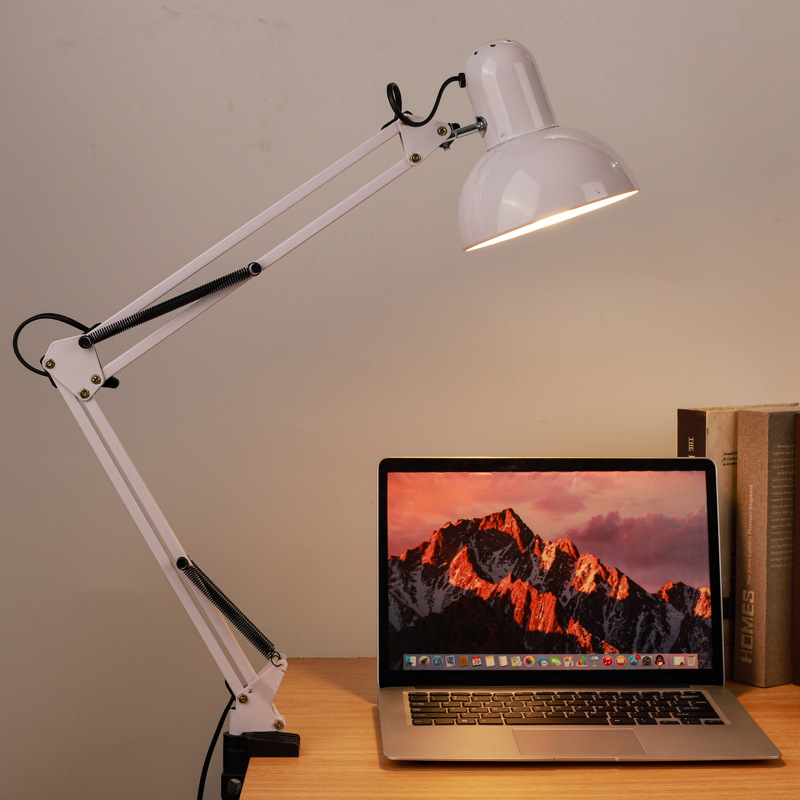 Stolna lampa s dugim ramenom i klipsom za zaštitu očiju – za djecu i učenike, osvjetljenje za učenje, manikura, tetoviranje, vezenje i popravke