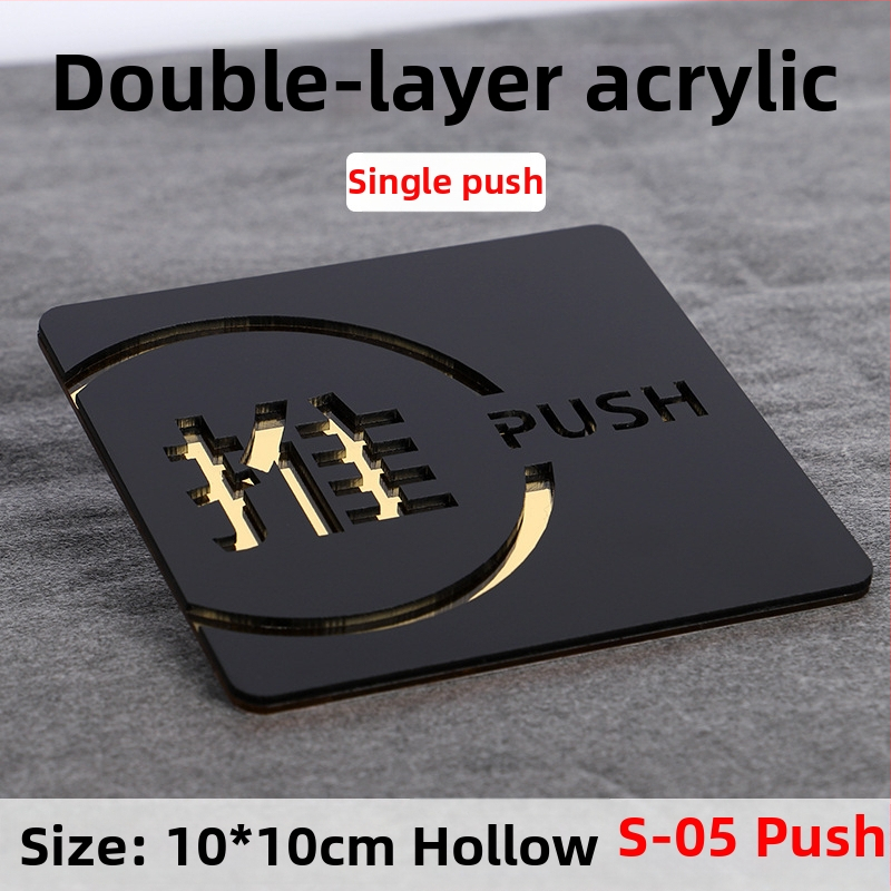 Push-pull 3D üreges akril ajtójelző, kettős rétegű, testreszabható, szállodák, irodák, bevásárlóközpontok