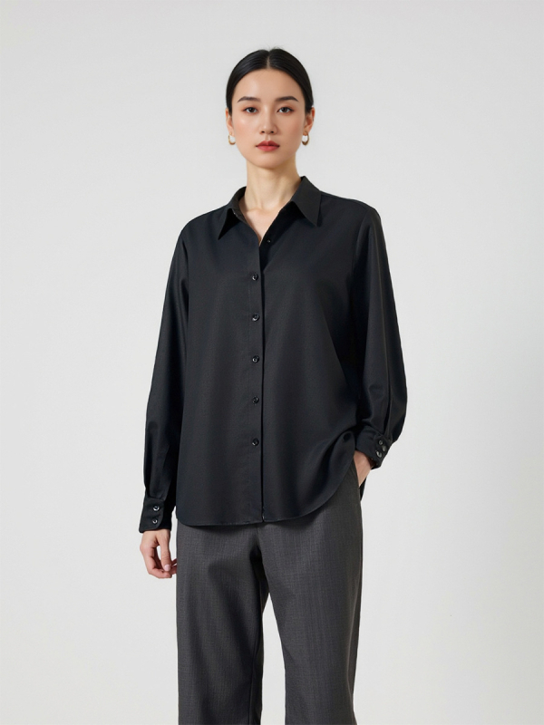 Košulja od vune (95%+ vuna), unisex, dugi rukavi, rever ovratnik, udoban kroj
