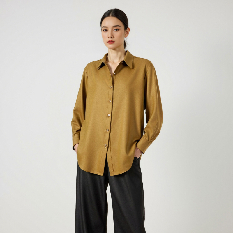 Košulja od vune (95%+ vuna), unisex, dugi rukavi, rever ovratnik, udoban kroj