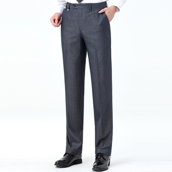 Ανδρικά μάλλινα επίσημα παντελόνια, χειμώνας, φαρδιά γραμμή, ανθεκτικά στις ζάρες, 65% μαλλί