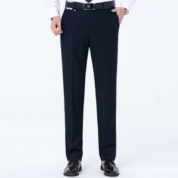 Ανδρικά μάλλινα επίσημα παντελόνια, χειμώνας, φαρδιά γραμμή, ανθεκτικά στις ζάρες, 65% μαλλί
