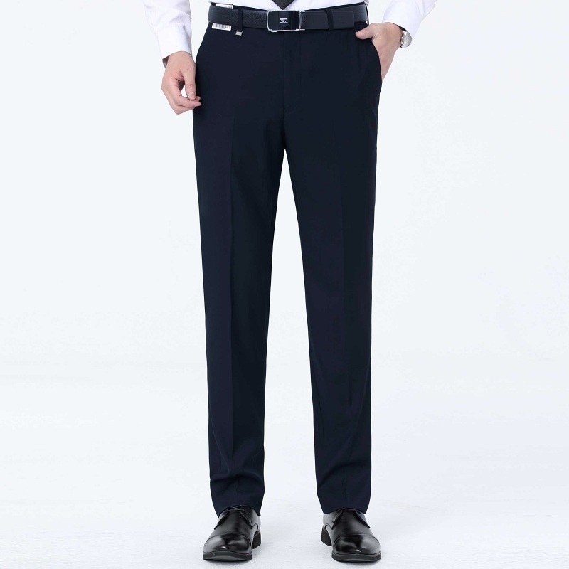 Ανδρικά μάλλινα επίσημα παντελόνια, χειμώνας, φαρδιά γραμμή, ανθεκτικά στις ζάρες, 65% μαλλί