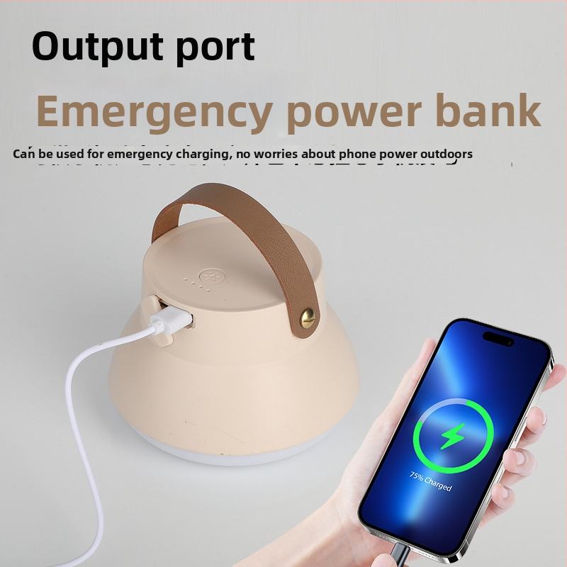 Kempingová LED lampička s držiakom na zavesenie stanu, nabíjateľná, 3.7V, 10W, tlačidkový vypínač