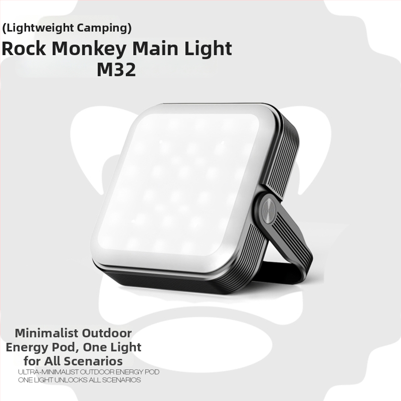 Kempingové hlavné svetlo ROCK MONKEY, 20000mAh, magnetické pracovné svetlo, dobíjateľné, žiarovková lampa, rozmery 103×122×37 mm