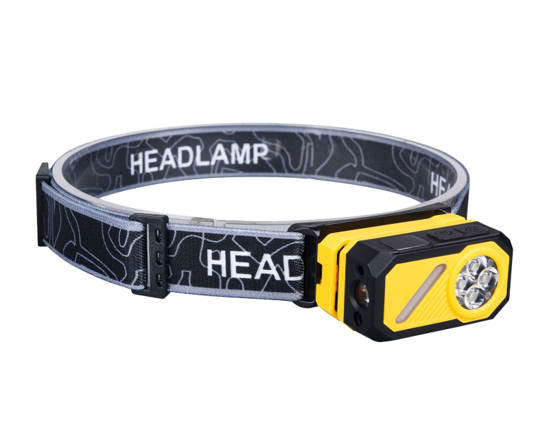 Fejlámpa szenzorral, mágneses csipesz, USB-C töltés, digitális kijelző, 5W