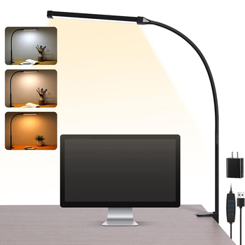 Klip- stolna lampa s zaštitom očiju, USB napajanje, prekidač na tipku, metalno sjenilo, pogodna za čitanje i uredske poslove