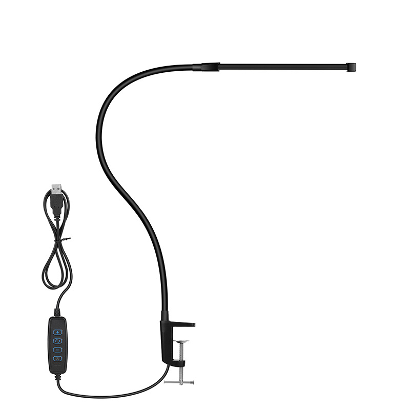 Klip- stolna lampa s zaštitom očiju, USB napajanje, prekidač na tipku, metalno sjenilo, pogodna za čitanje i uredske poslove