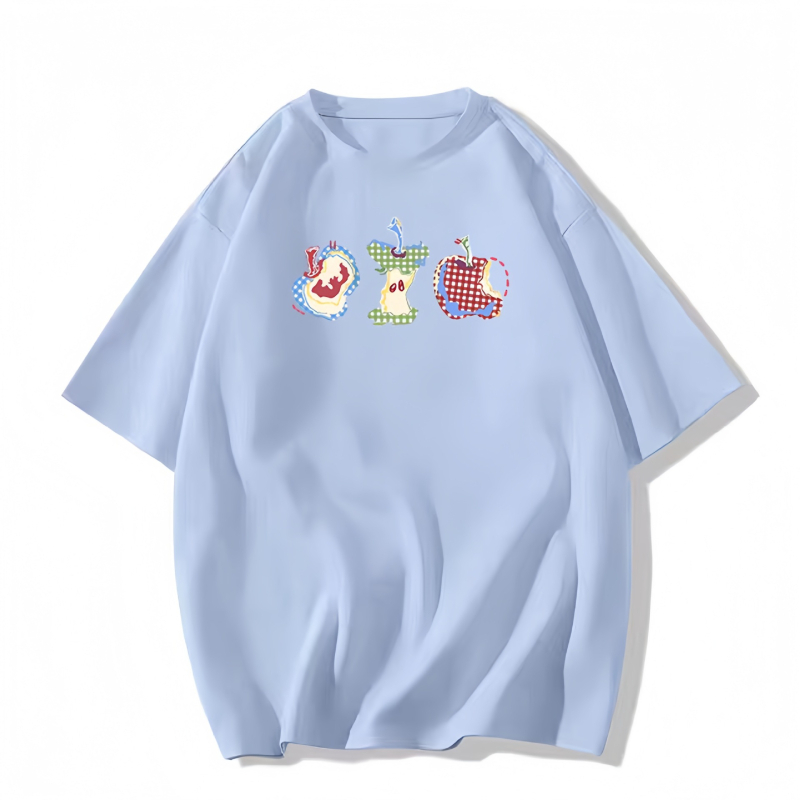 Pamukana majica s printom anime, Harajuku stil, kratkih rukava, okrugli izrez